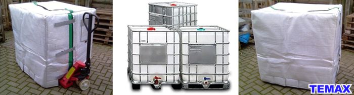 Krautz Temax IBC bulk container thermal cover - IIBC Behälter Thermohaube Isolierhaube - IBC container thermohoes - Conteneur IBC housse isotherme